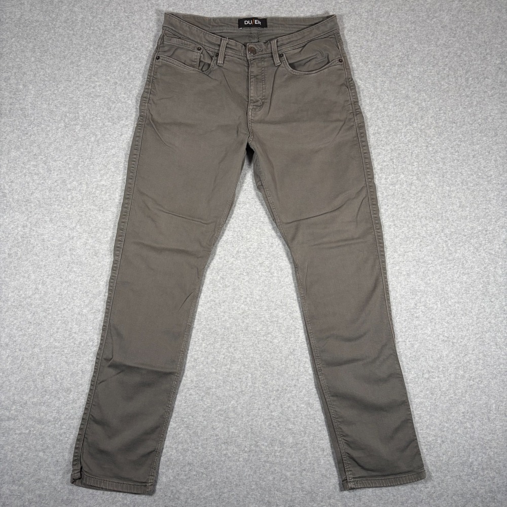 DU/ER Pants Mens 32x32 (Fits 31x31) Gray Logo Stretch N2X Relaxed Taper